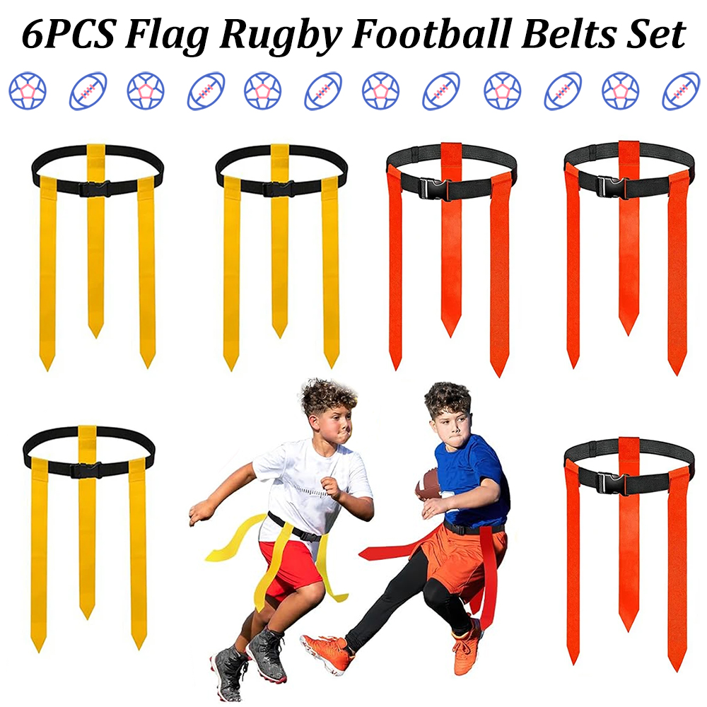 Sports Equipment Game - 6 STKS Vlagvoetbalriemen Set Verstelbare Rugby