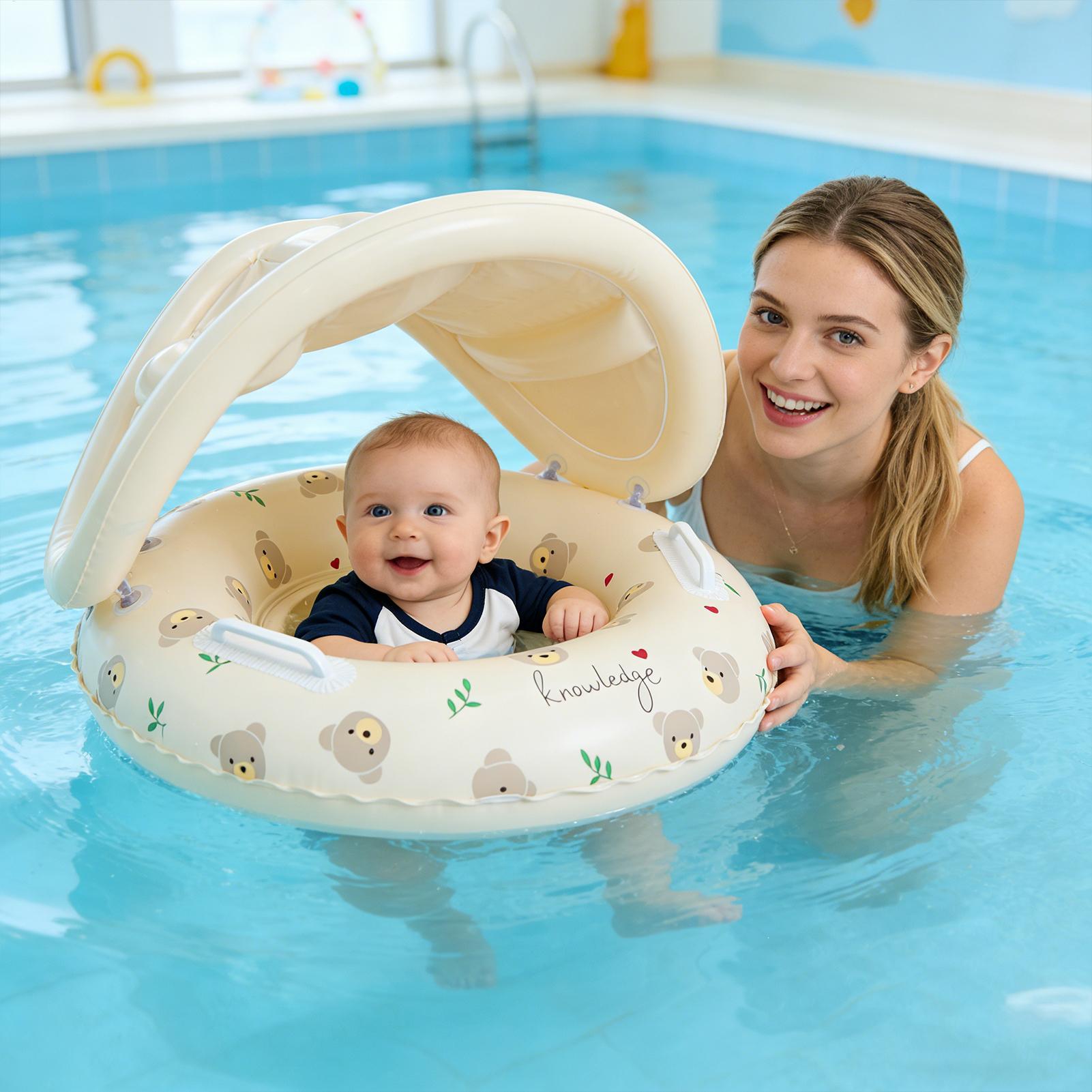 Pull Buoy Swimming - Babyzwemring Opblaasbare zwemring met afneembaar zonnescherm