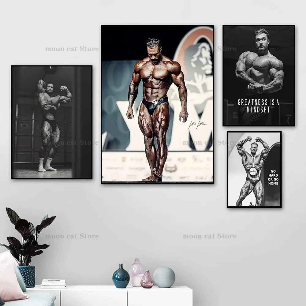 Sports Equipment Poster - Canvas Schilderij Chris Bumstead Bodybuilder Fitness